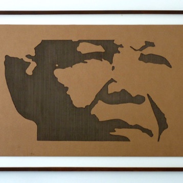 Nelson Mandela 2014
oil, tar, cardboard, framed
77 x 125 cm